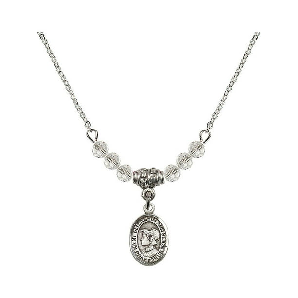 Bonyak Jewelry 18 Inch Rhodium Plated Necklace w/ 6mm Blue December Birth Month Stone Beads and Our Lady of Africa Charm Bonyak Jewelry 18 Inch Rhodium Plated Necklace w/ 6mm Blue December Birth Month Stone Beads and Our Lady of Africa Charm